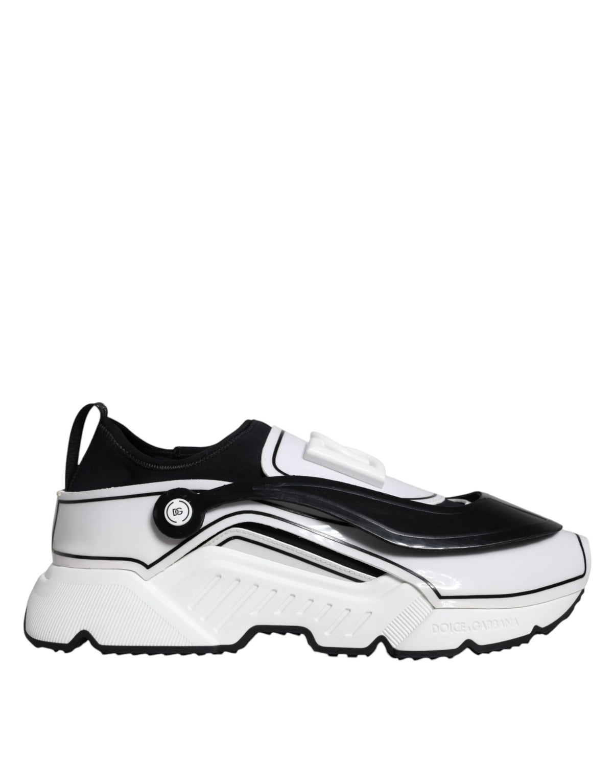 Dolce & Gabbana White Black Logo Plaque Daymaster Sneakers Shoes -   -  Dolce & Gabbana.