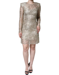 Dolce & Gabbana Gold Floral Lace A-line Sheath Mini Dress -   -  Dolce & Gabbana.