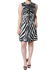 Dolce & Gabbana Black White Zebra A-line Sheath Mini Dress -   -  Dolce & Gabbana.