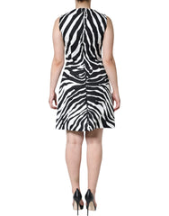 Dolce & Gabbana Black White Zebra A-line Sheath Mini Dress -   -  Dolce & Gabbana.