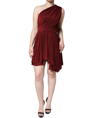 Dolce & Gabbana Red One Shoulder Pleated A-line Mini Dress -   -  Dolce & Gabbana.