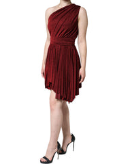 Dolce & Gabbana Red One Shoulder Pleated A-line Mini Dress -   -  Dolce & Gabbana.