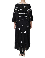 Dolce & Gabbana Black Silk Daisy A-line Long Maxi Dress -   -  Dolce & Gabbana.