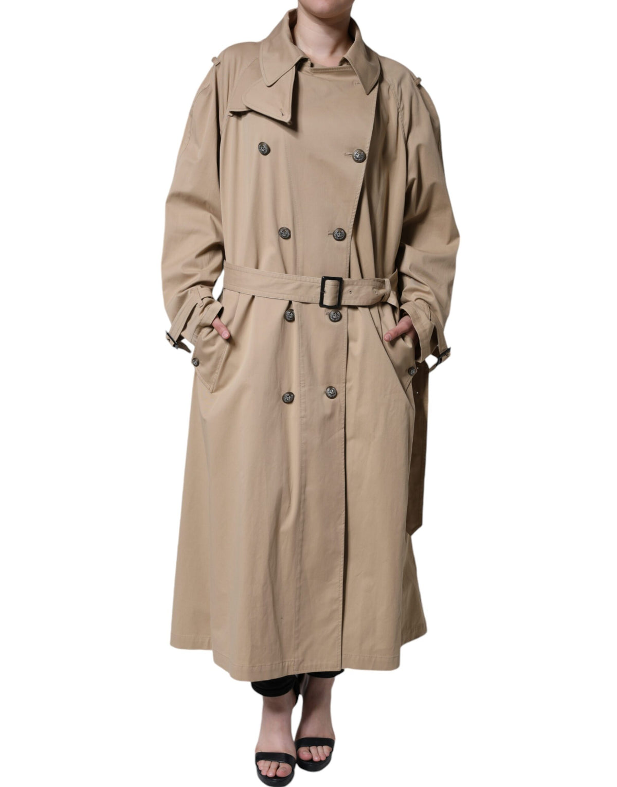 Dolce & Gabbana Khaki Double Breasted Trench Coat Jacket -   -  Dolce & Gabbana.