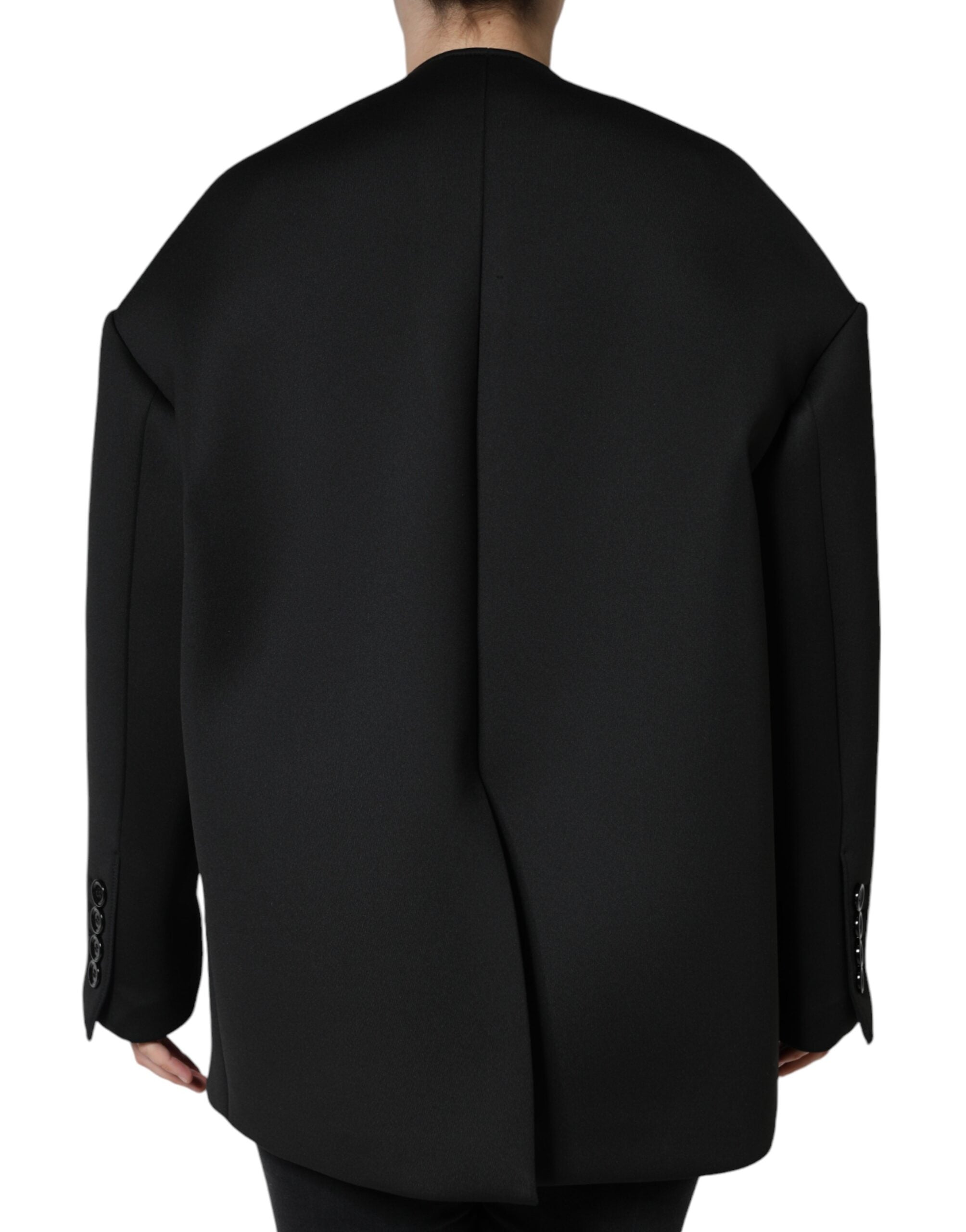 Dolce & Gabbana Black Polyester Double Breasted Coat Jacket -   -  Dolce & Gabbana. Dolce & Gabbana Black Polyester Double Breasted Coat Jacket -   -  Dolce & Gabbana.