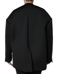 Dolce & Gabbana Black Polyester Double Breasted Coat Jacket -   -  Dolce & Gabbana.