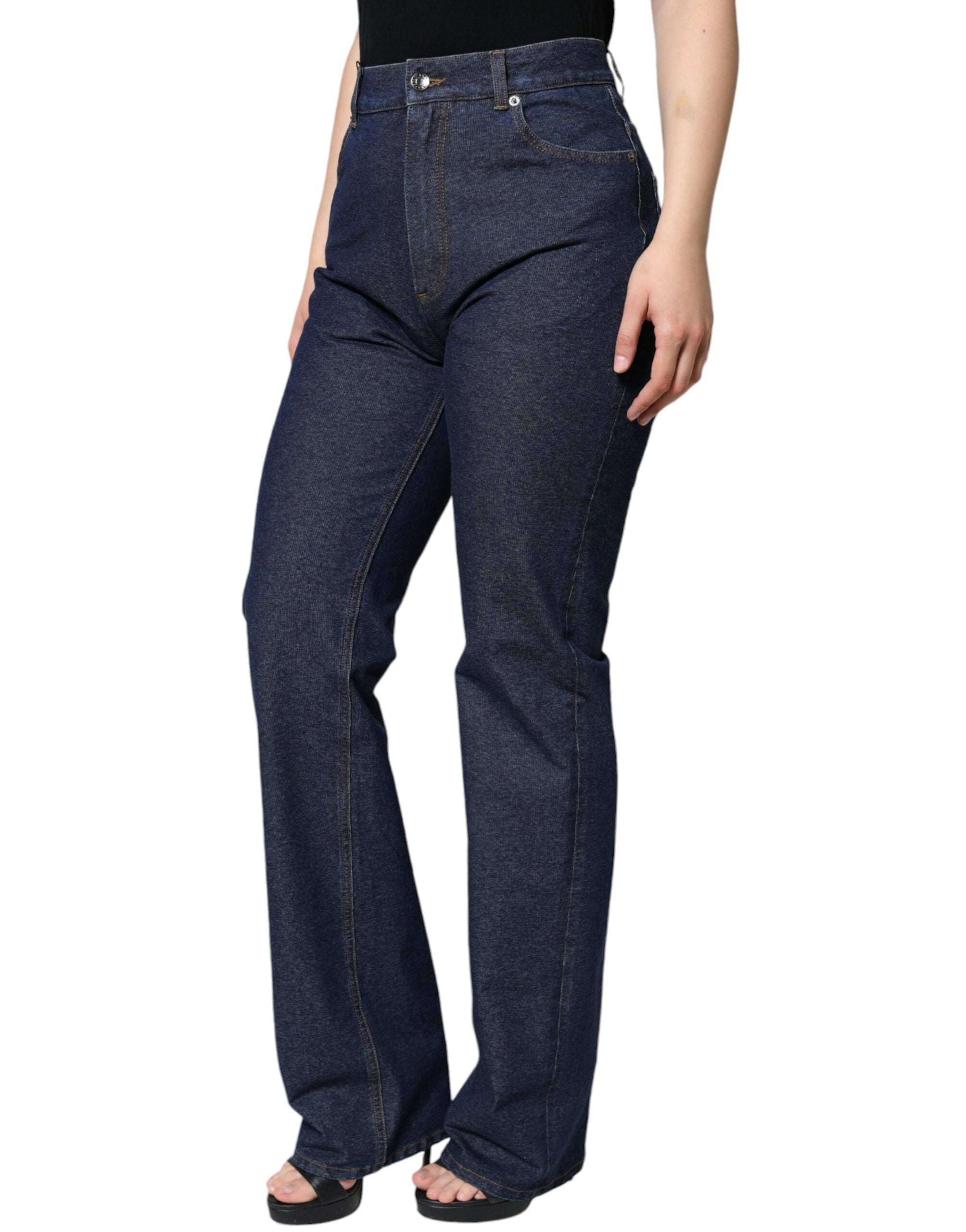 Dolce & Gabbana Dark Blue Cotton Stretch Straight Denim Jeans -   -  Dolce & Gabbana. Dolce & Gabbana Dark Blue Cotton Stretch Straight Denim Jeans -   -  Dolce & Gabbana.