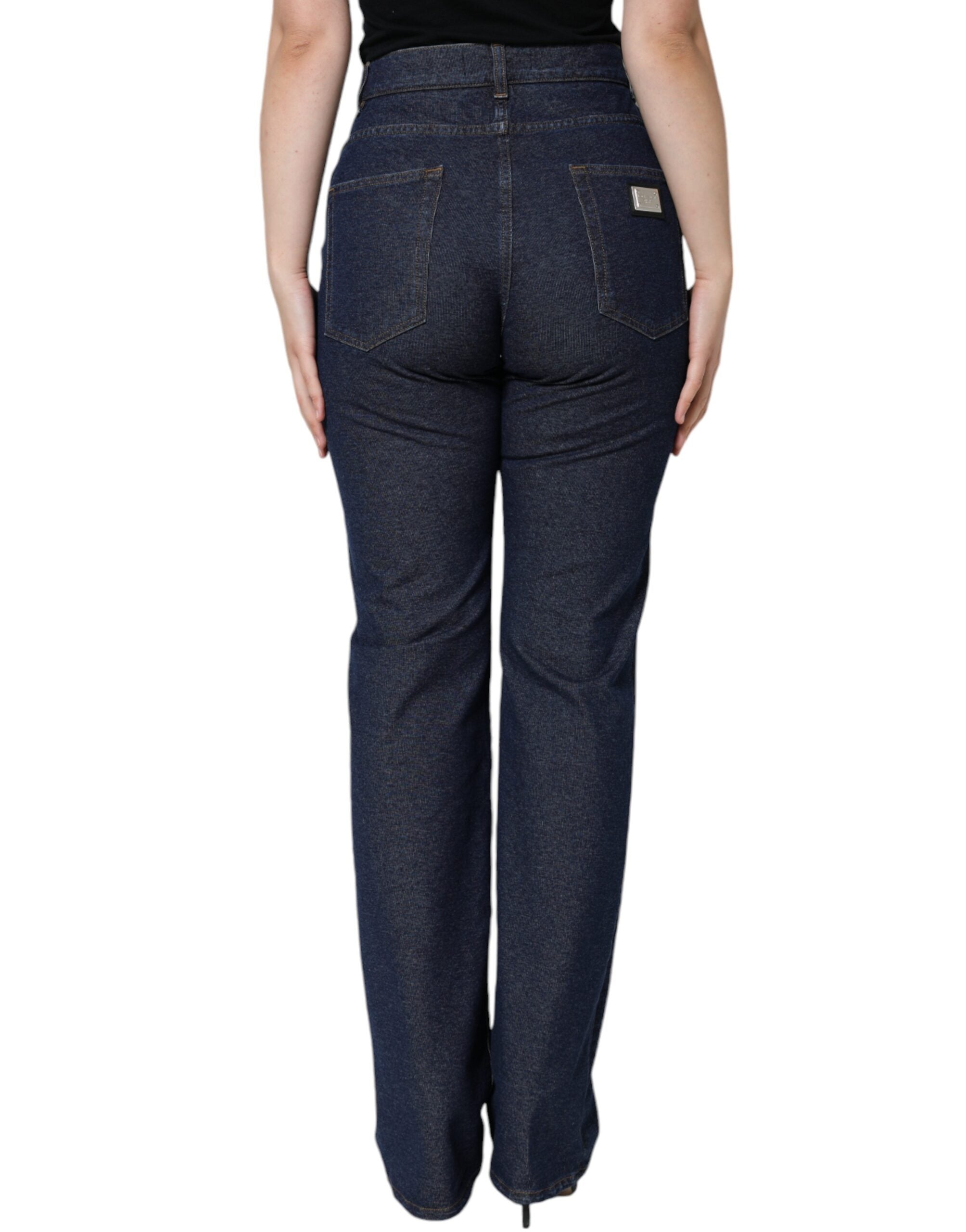 Dolce & Gabbana Dark Blue Cotton Stretch Straight Denim Jeans -   -  Dolce & Gabbana. Dolce & Gabbana Dark Blue Cotton Stretch Straight Denim Jeans -   -  Dolce & Gabbana.