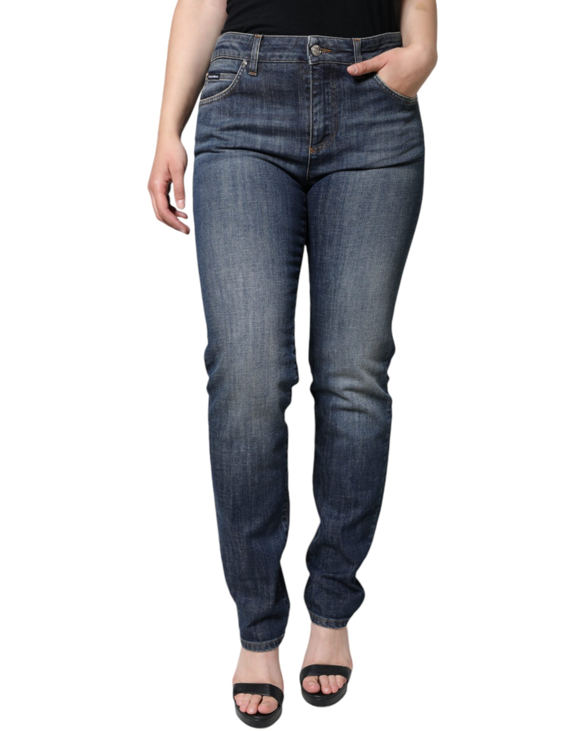 Dolce & Gabbana Dark Blue Cotton Stretch Skinny Denim Jeans -   -  Dolce & Gabbana.