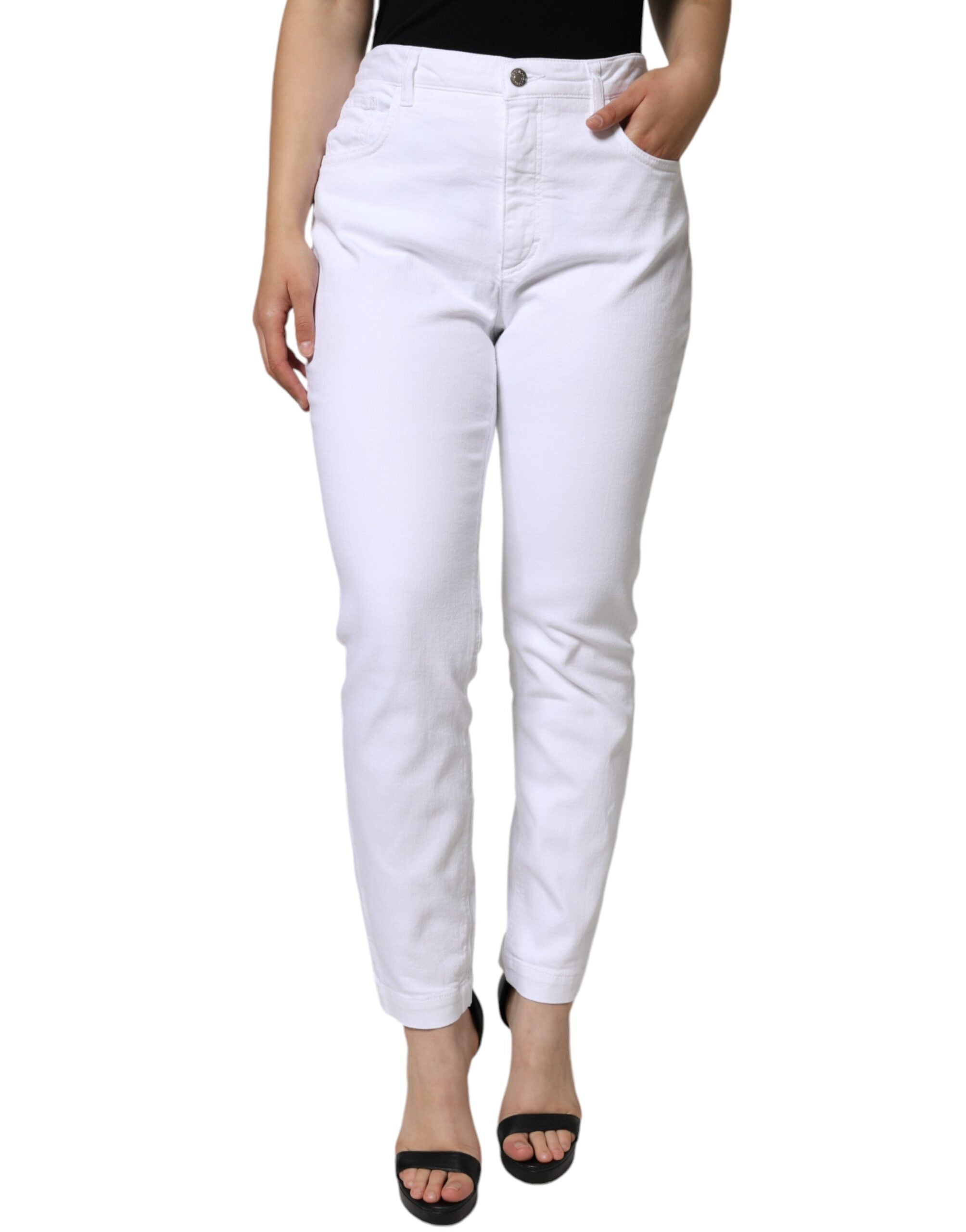 Dolce & Gabbana White Cotton Stretch AUDREY Skinny Jeans -   -  Dolce & Gabbana. Dolce & Gabbana White Cotton Stretch AUDREY Skinny Jeans -   -  Dolce & Gabbana.