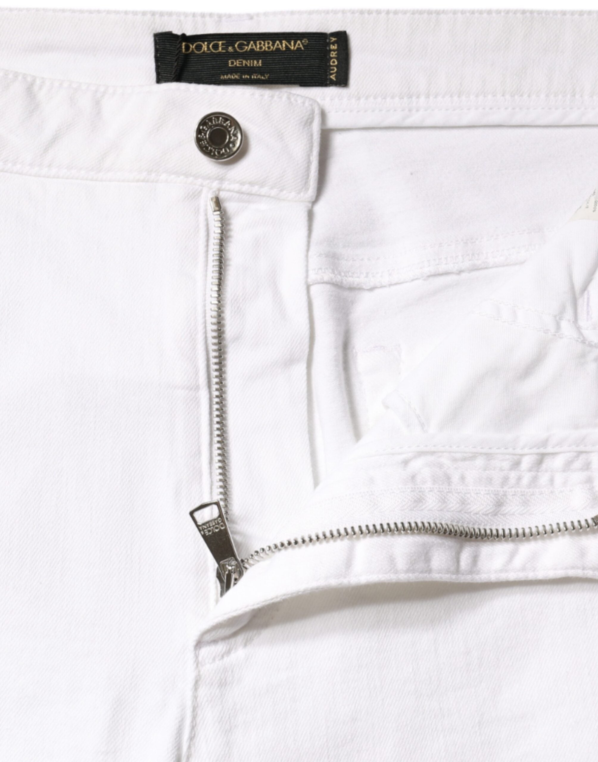 Dolce & Gabbana White Cotton Stretch AUDREY Skinny Jeans -   -  Dolce & Gabbana. Dolce & Gabbana White Cotton Stretch AUDREY Skinny Jeans -   -  Dolce & Gabbana.