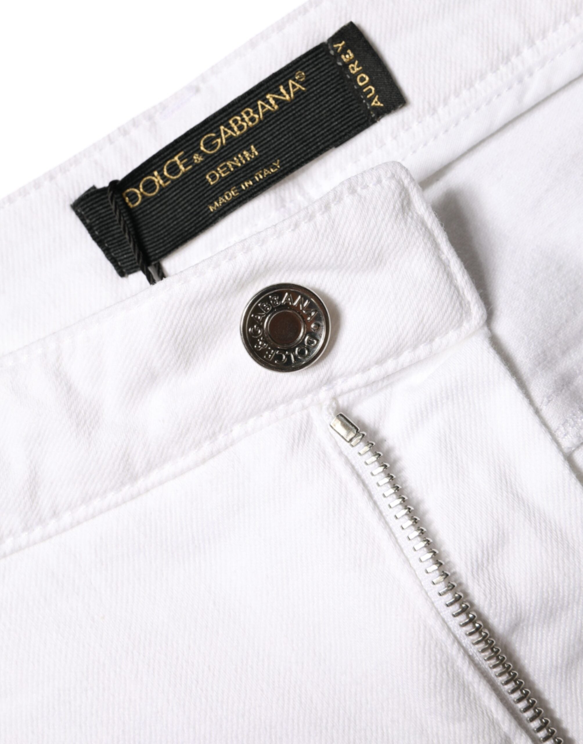 Dolce & Gabbana White Cotton Stretch AUDREY Skinny Jeans -   -  Dolce & Gabbana. Dolce & Gabbana White Cotton Stretch AUDREY Skinny Jeans -   -  Dolce & Gabbana.