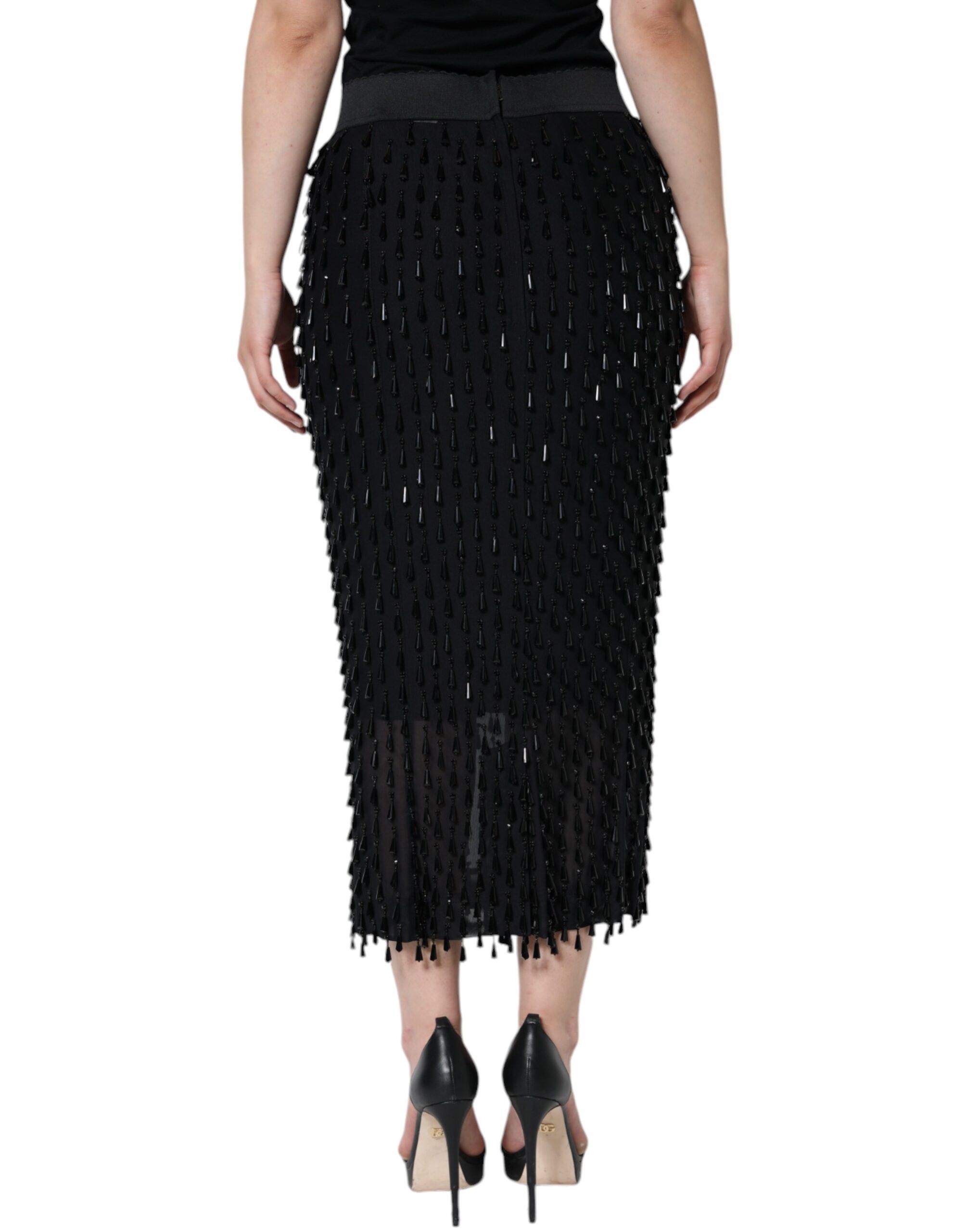 Dolce & Gabbana Black Embellished Pencil Cut Midi Skirt -   -  Dolce & Gabbana. Dolce & Gabbana Black Embellished Pencil Cut Midi Skirt -   -  Dolce & Gabbana.