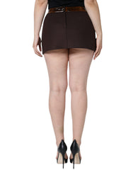 Dolce & Gabbana Brown Virgin Wool Mid Waist A-line Mini Skirt -   -  Dolce & Gabbana.