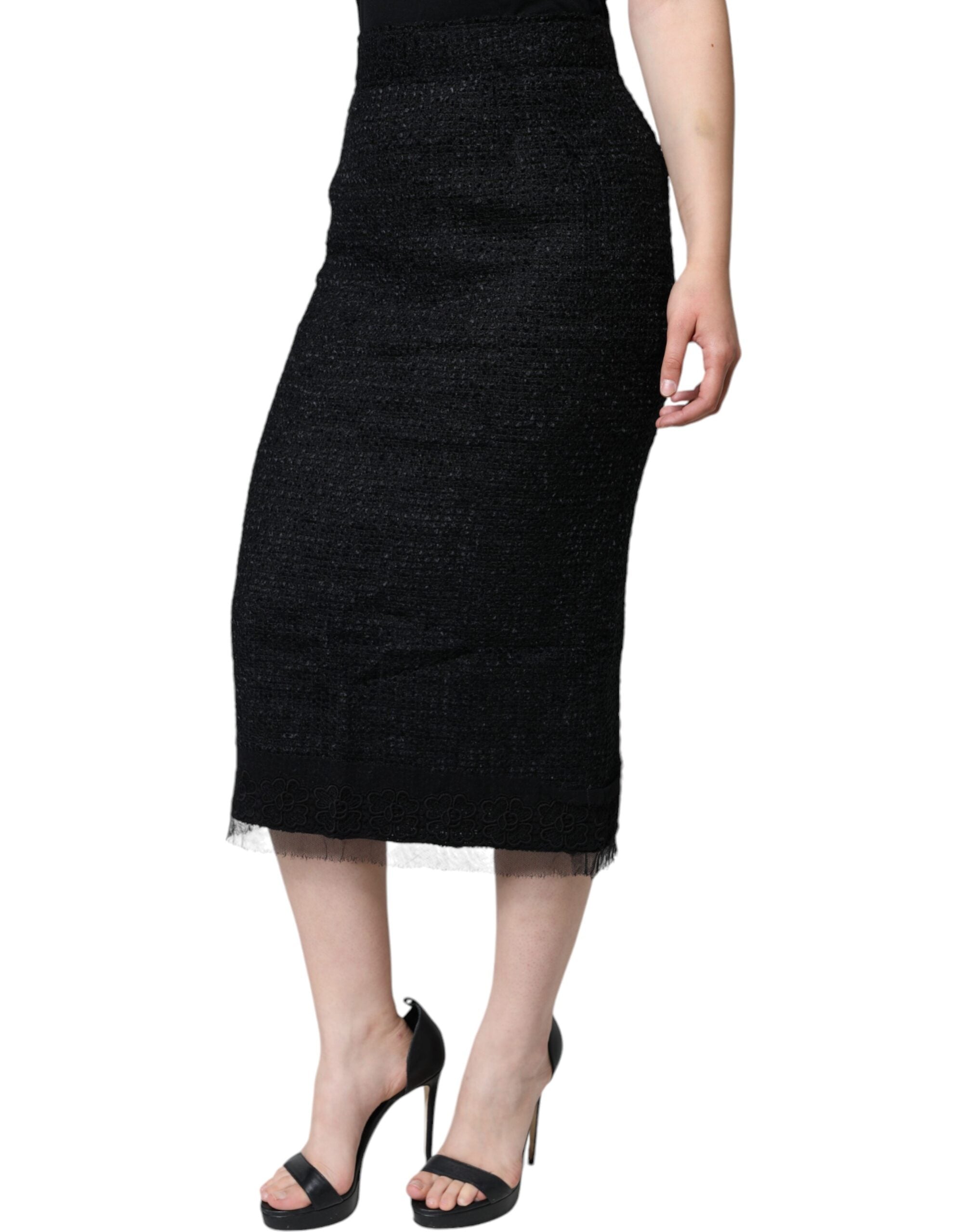 Dolce & Gabbana Black Virgin Wool Pencil Cut Midi Skirt -   -  Dolce & Gabbana. Dolce & Gabbana Black Virgin Wool Pencil Cut Midi Skirt -   -  Dolce & Gabbana.