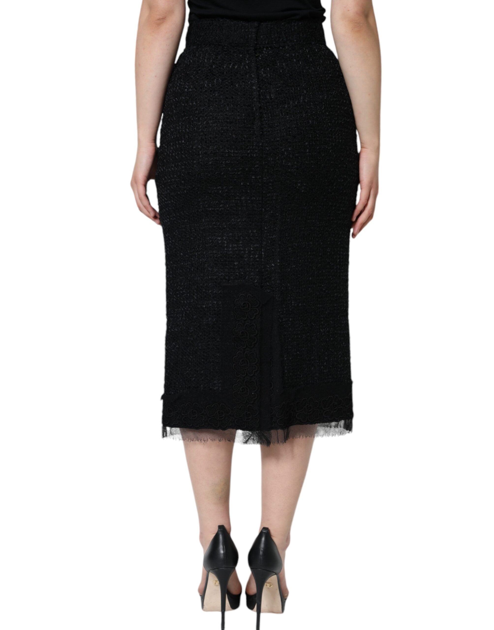 Dolce & Gabbana Black Virgin Wool Pencil Cut Midi Skirt -   -  Dolce & Gabbana. Dolce & Gabbana Black Virgin Wool Pencil Cut Midi Skirt -   -  Dolce & Gabbana.