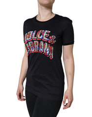 Dolce & Gabbana Black Cotton Logo Print Round Neck T-shirt -   -  Dolce & Gabbana.