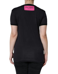 Dolce & Gabbana Black Cotton Logo Print Round Neck T-shirt -   -  Dolce & Gabbana.
