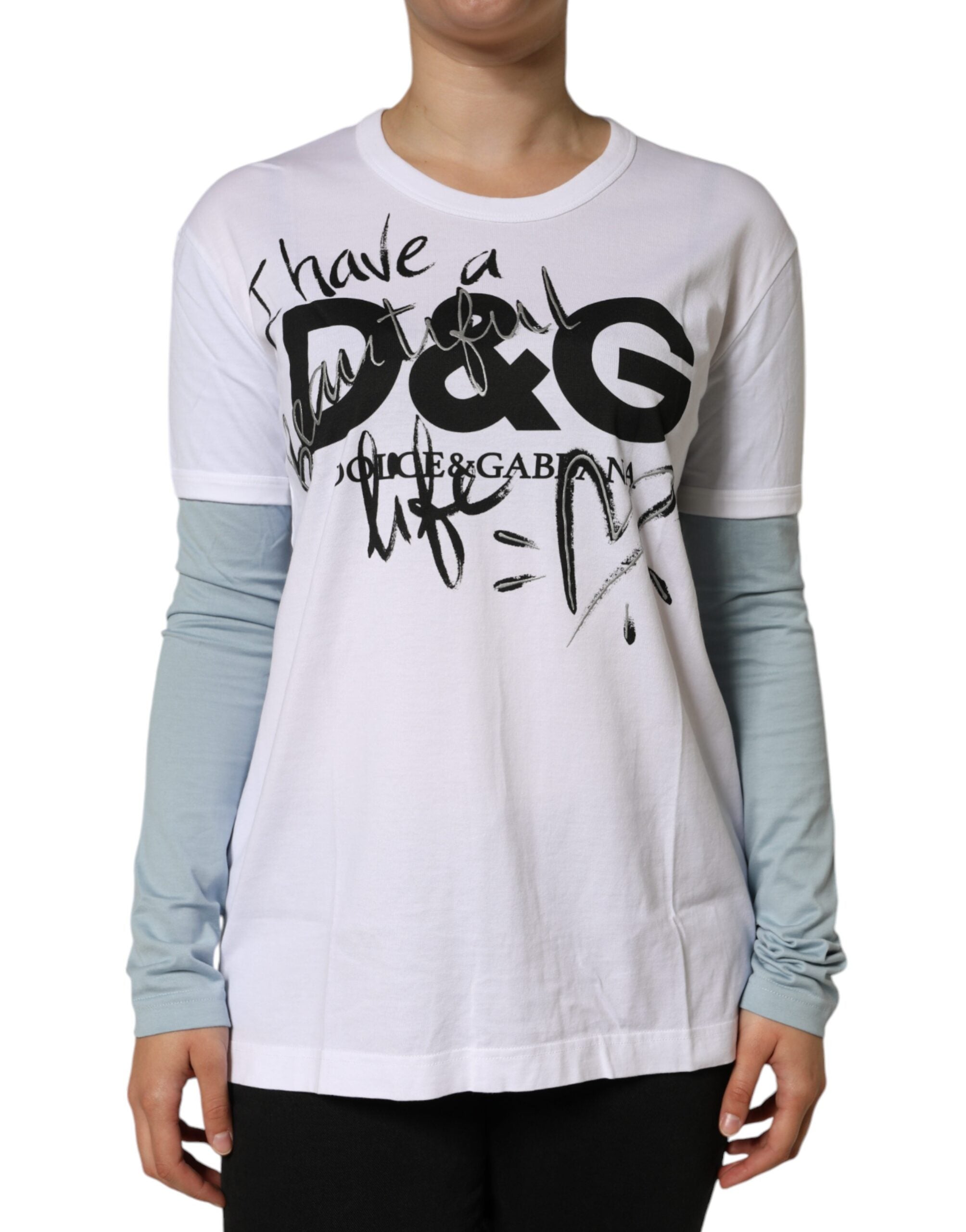 Dolce & Gabbana White Cotton Logo Print Round Neck T-shirt -   -  Dolce & Gabbana. Dolce & Gabbana White Cotton Logo Print Round Neck T-shirt -   -  Dolce & Gabbana.