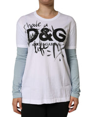 Dolce & Gabbana White Cotton Logo Print Round Neck T-shirt -   -  Dolce & Gabbana.