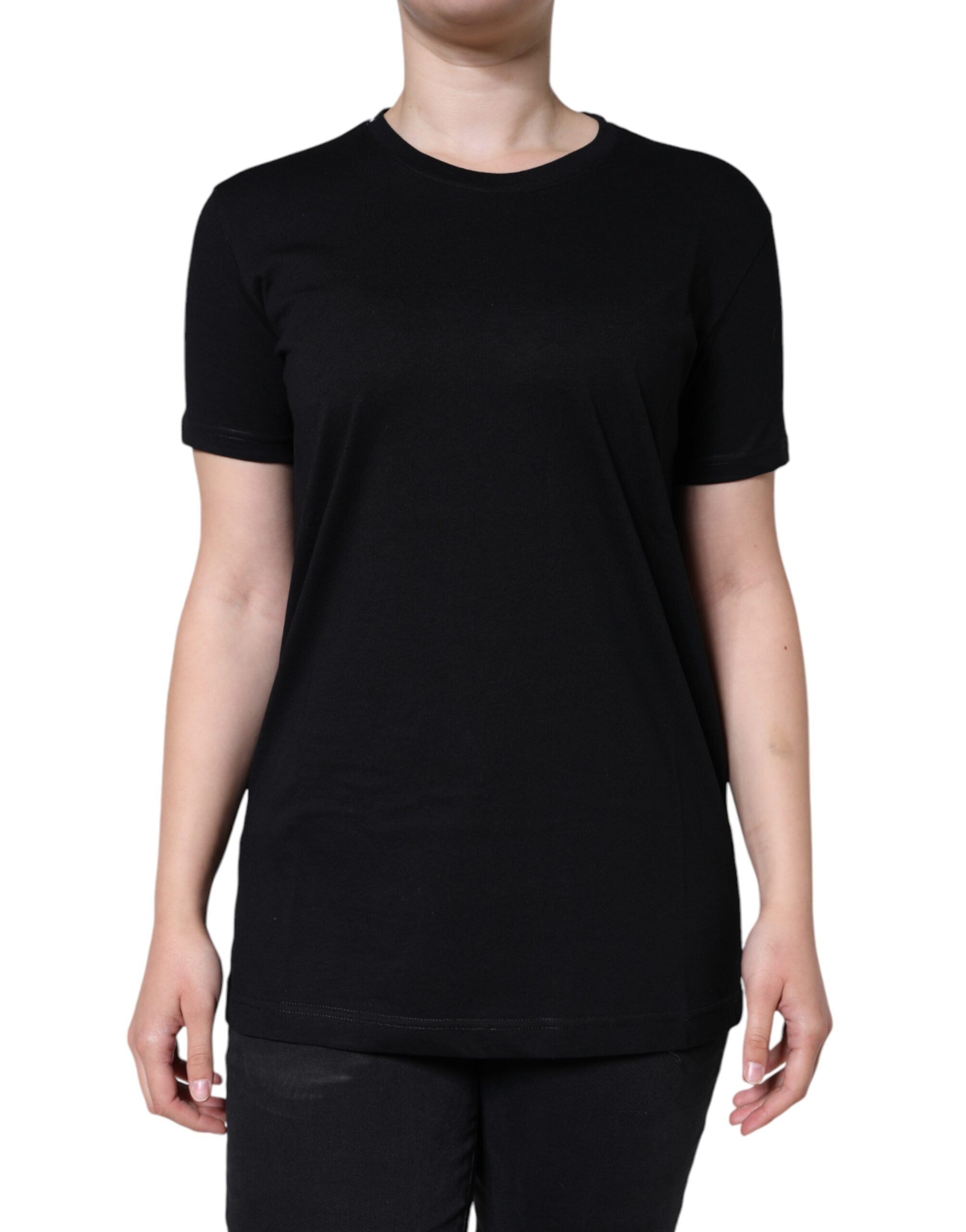 Dolce & Gabbana Black Cotton Crew Neck Short Sleeve T-shirt -   -  Dolce & Gabbana.