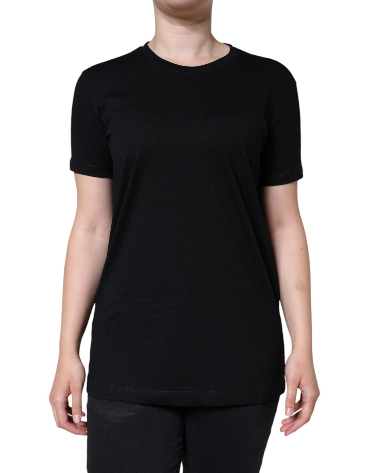 Dolce & Gabbana Black Cotton Crew Neck Short Sleeve T-shirt -   -  Dolce & Gabbana.
