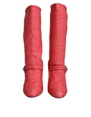 Dolce & Gabbana Pink Crystal Lurex Fantasy High Boots Shoes -   -  Dolce & Gabbana.