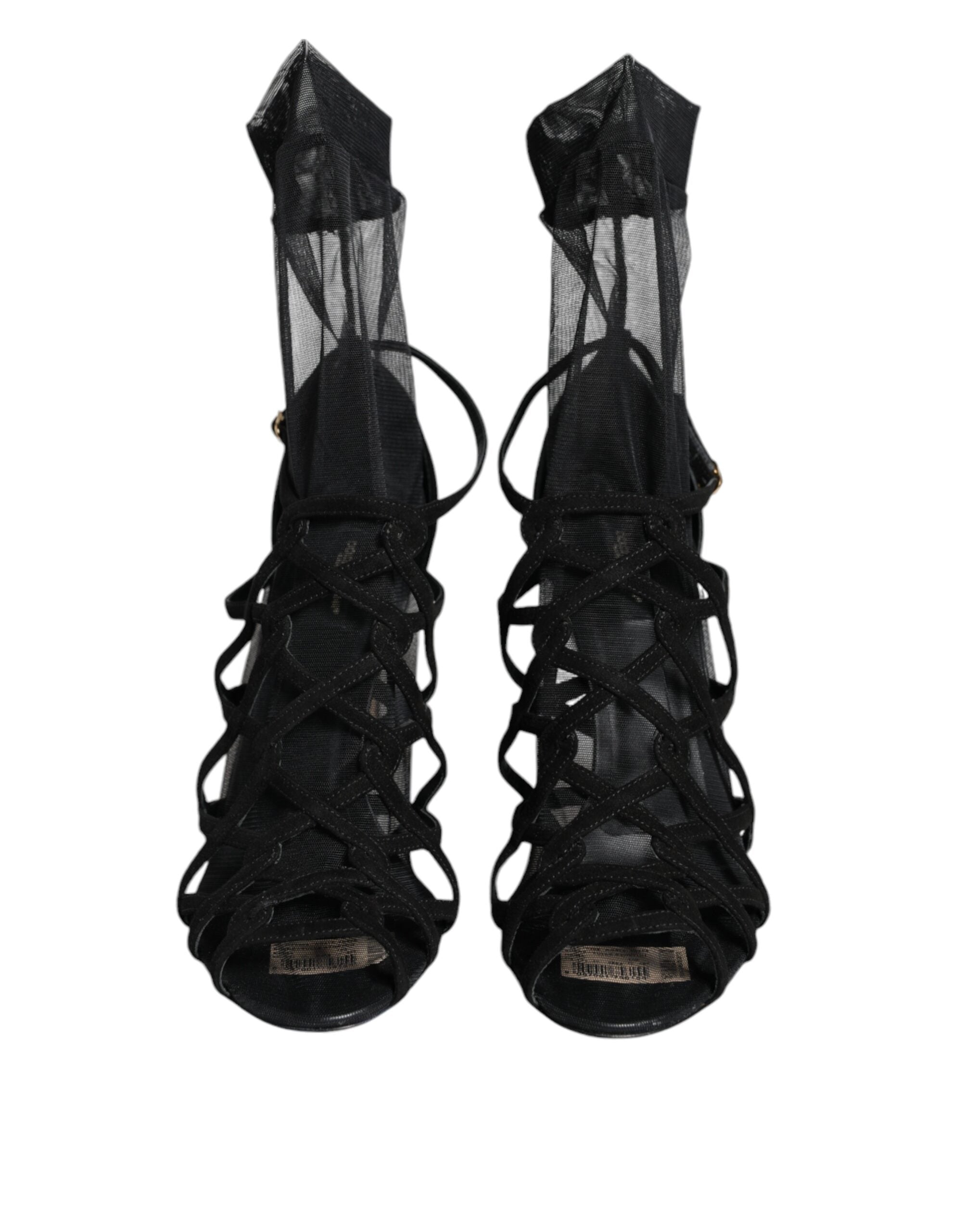 Dolce & Gabbana Black Tulle Stretch Heels Sandals Shoes -   -  Dolce & Gabbana. Dolce & Gabbana Black Tulle Stretch Heels Sandals Shoes -   -  Dolce & Gabbana.