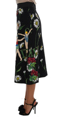 Dolce & Gabbana Black Embellished Daisy Brocade Skirt -   -  Dolce & Gabbana.