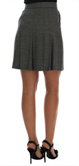 Dolce & Gabbana Gray Wool High Waist Mini Shorts -   -  Dolce & Gabbana.