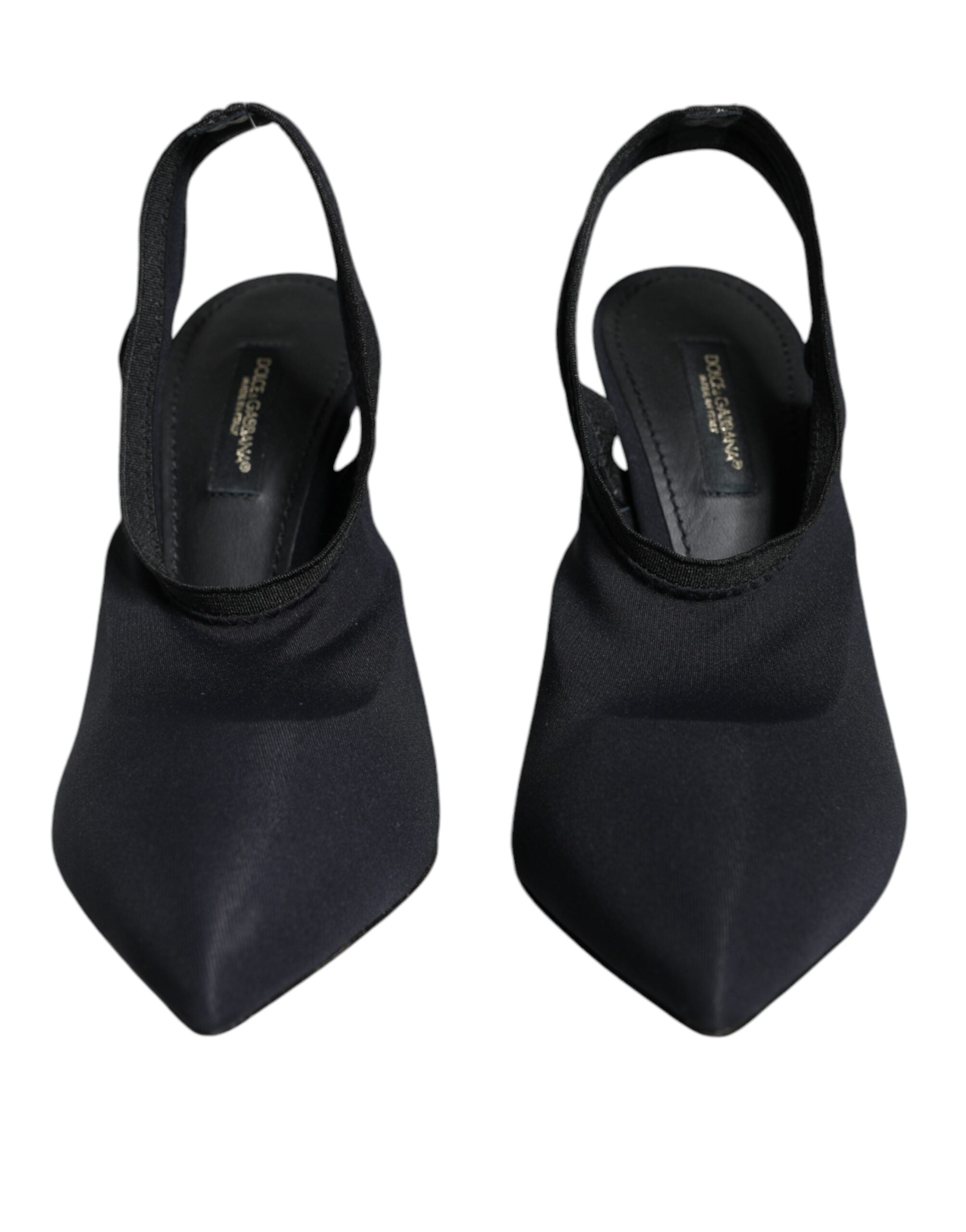 Dolce & Gabbana Black Jersey Stretch Heels Slingback Shoes -   -  Dolce & Gabbana. Dolce & Gabbana Black Jersey Stretch Heels Slingback Shoes -   -  Dolce & Gabbana.