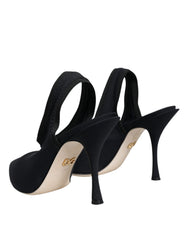 Dolce & Gabbana Black Jersey Stretch Heels Slingback Shoes -   -  Dolce & Gabbana.