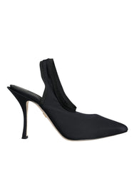 Dolce & Gabbana Black Jersey Stretch Heels Slingback Shoes -   -  Dolce & Gabbana.