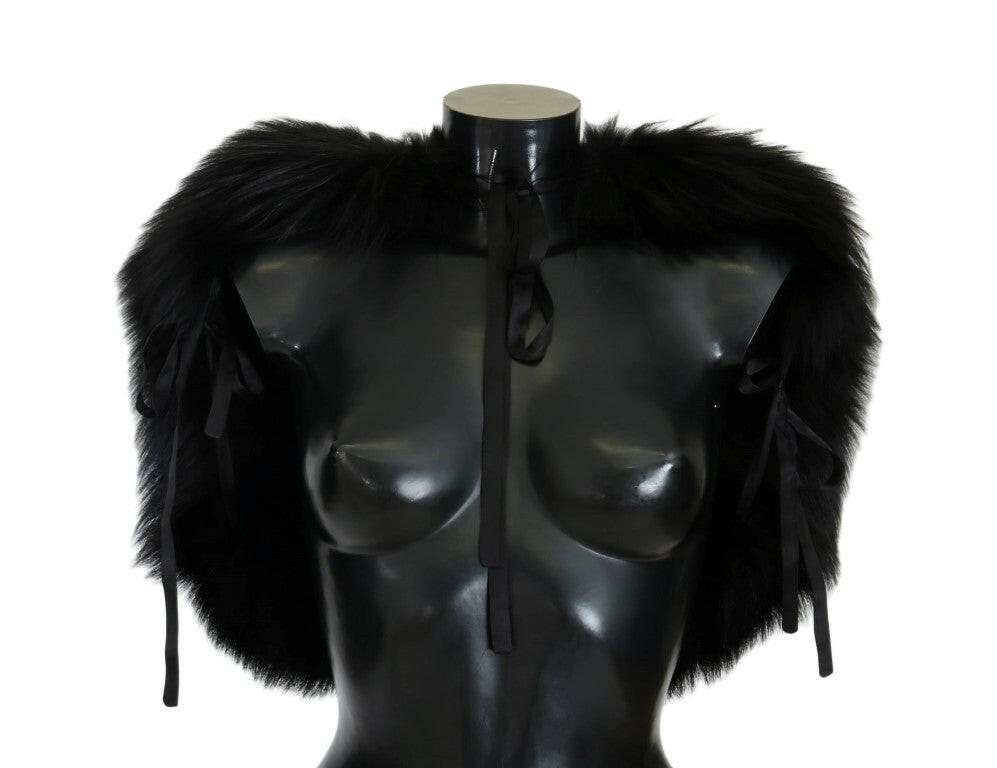 Dolce & Gabbana Black Silver Fox Fur Scarf - - Dolce & Gabbana.