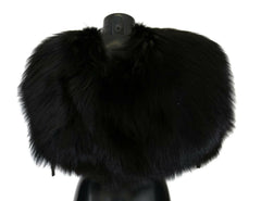Dolce & Gabbana Black Silver Fox Fur Scarf - - Dolce & Gabbana.
