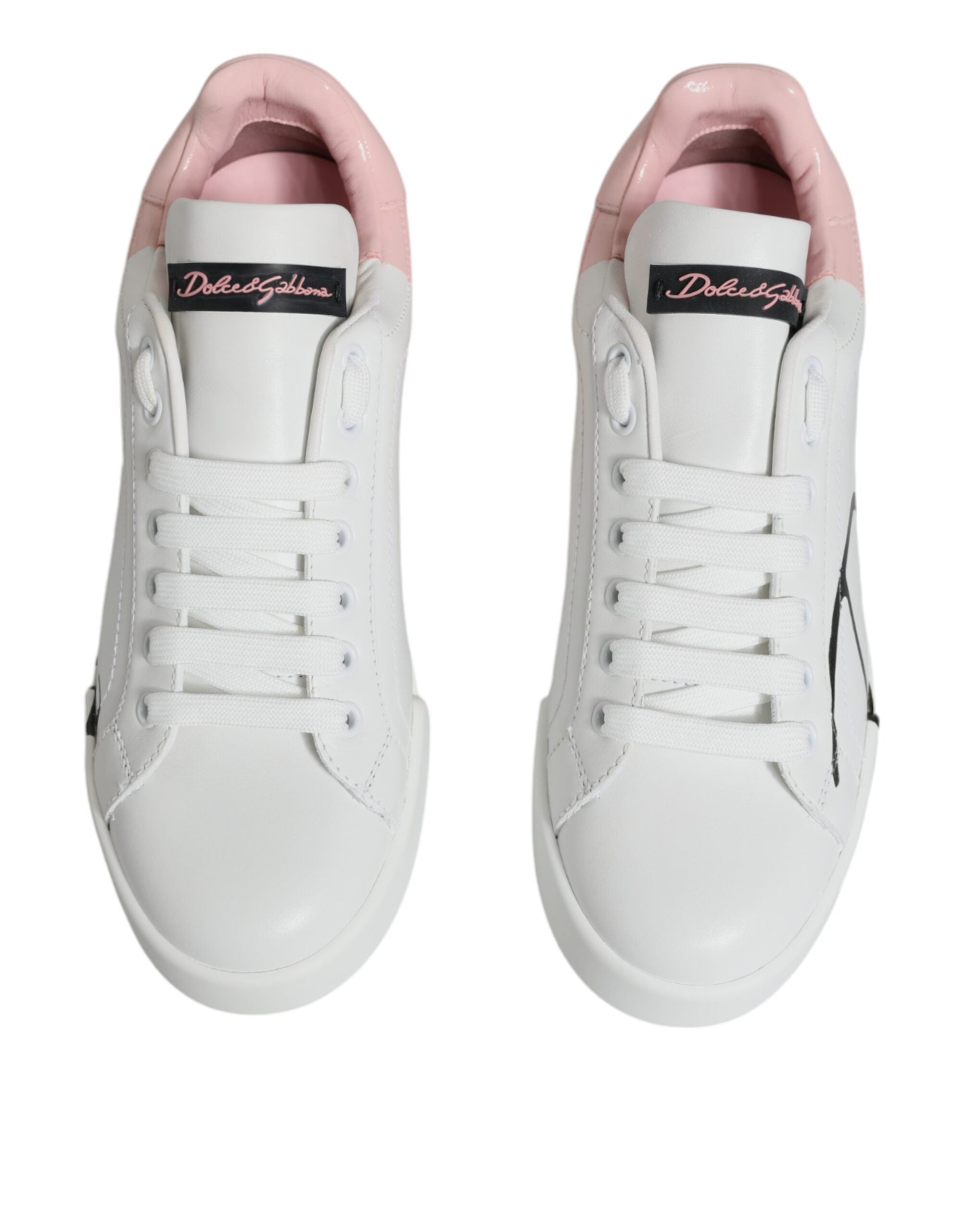 Dolce & Gabbana White Pink Portofino Low Top Sneakers Shoes -   -  Dolce & Gabbana. Dolce & Gabbana White Pink Portofino Low Top Sneakers Shoes -   -  Dolce & Gabbana.