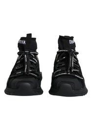 Dolce & Gabbana Black Sorrento Socks Logo Sneakers Shoes -   -  Dolce & Gabbana.
