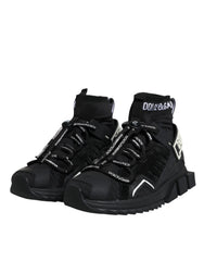 Dolce & Gabbana Black Sorrento Socks Logo Sneakers Shoes -   -  Dolce & Gabbana.