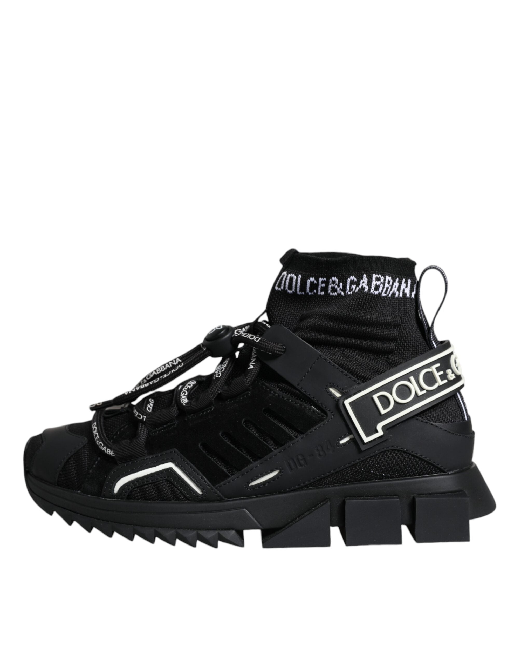 Dolce & Gabbana Black Sorrento Socks Logo Sneakers Shoes -   -  Dolce & Gabbana. Dolce & Gabbana Black Sorrento Socks Logo Sneakers Shoes -   -  Dolce & Gabbana.
