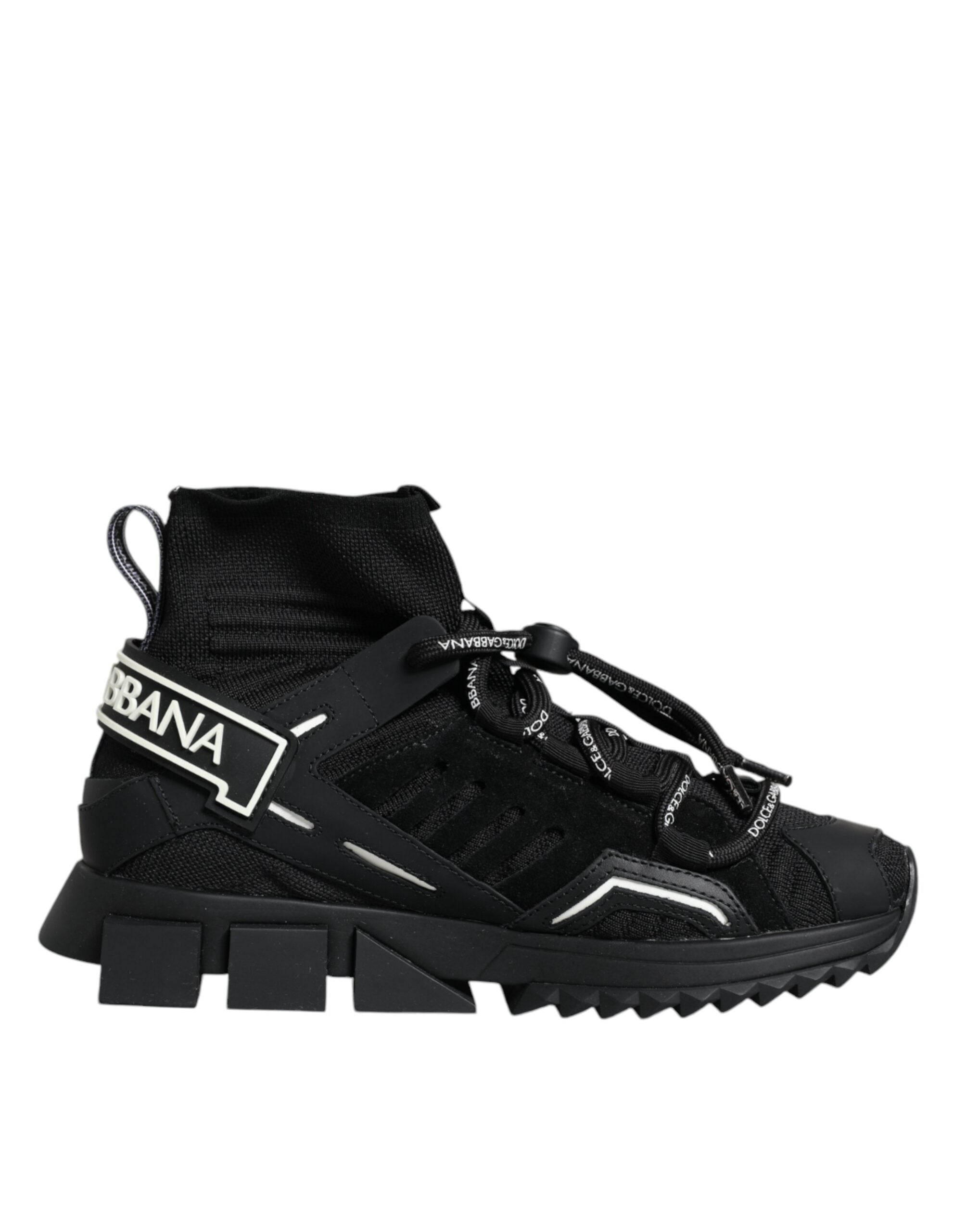 Dolce & Gabbana Black Sorrento Socks Logo Sneakers Shoes -   -  Dolce & Gabbana.
