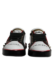 Dolce & Gabbana White Red Crystals Leather Portofino Sneakers Shoes -   -  Dolce & Gabbana.