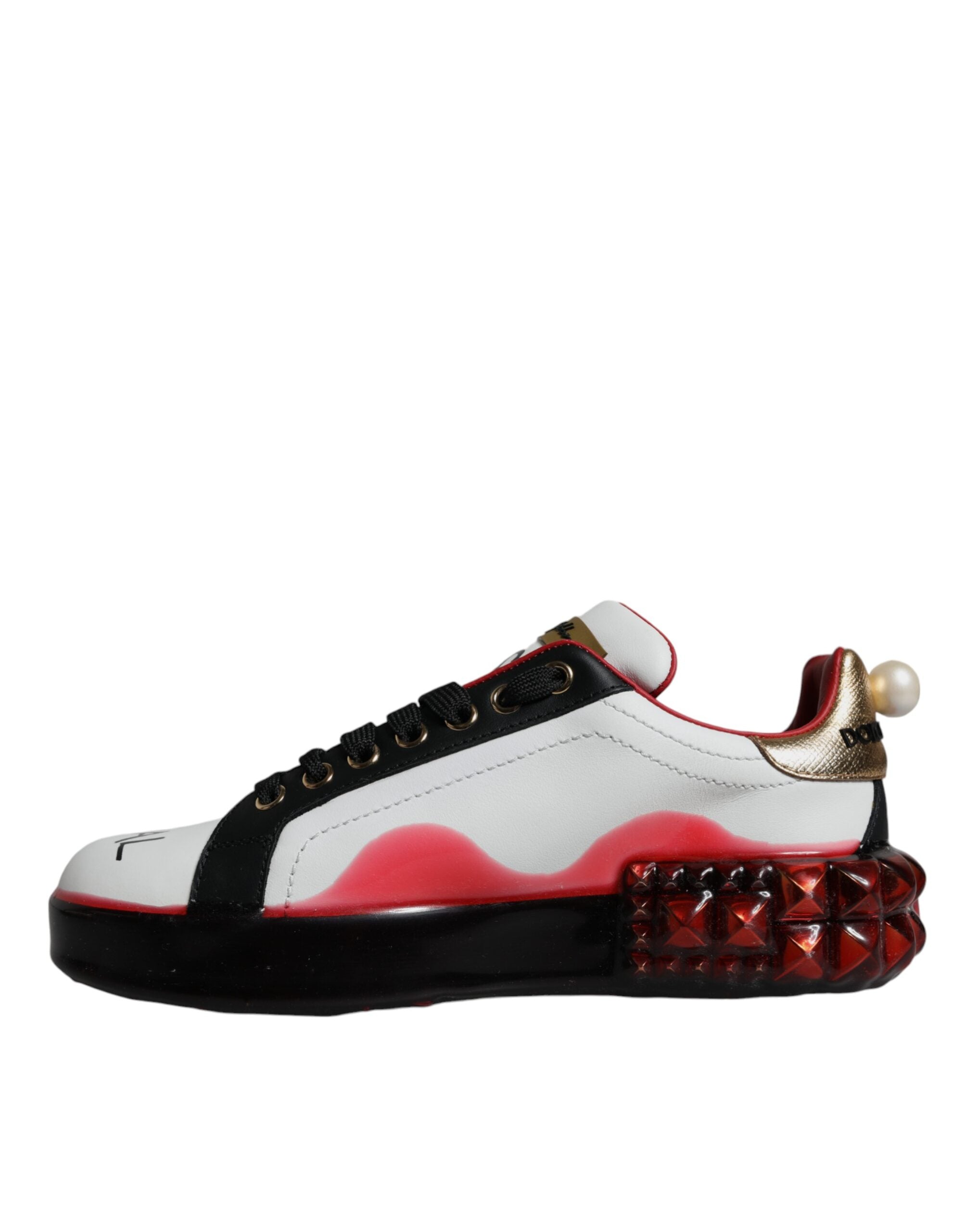 Dolce & Gabbana White Red Crystals Leather Portofino Sneakers Shoes -   -  Dolce & Gabbana. Dolce & Gabbana White Red Crystals Leather Portofino Sneakers Shoes -   -  Dolce & Gabbana.