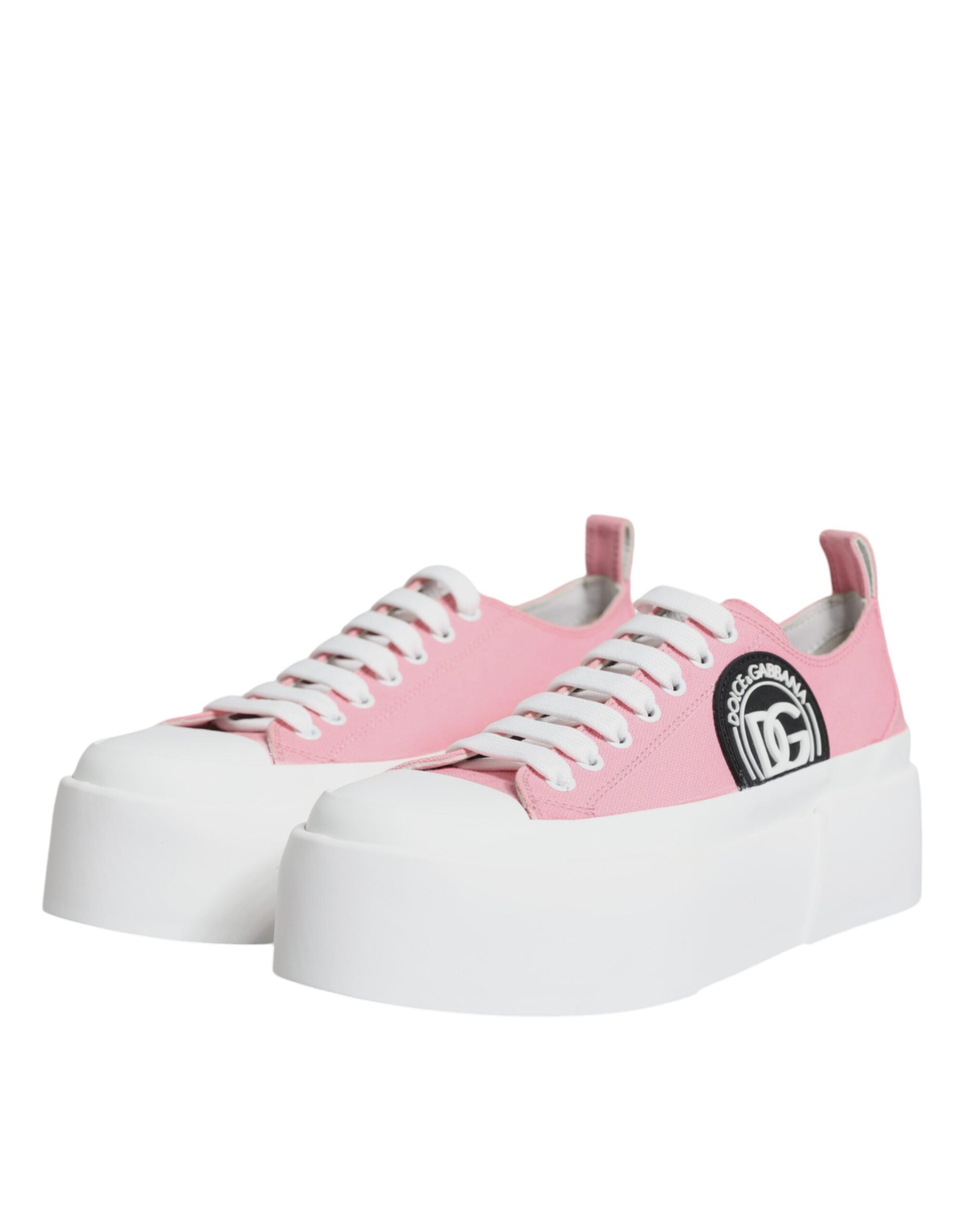 Dolce & Gabbana Pink White Canvas Logo Low Top Sneakers Shoes -   -  Dolce & Gabbana. Dolce & Gabbana Pink White Canvas Logo Low Top Sneakers Shoes -   -  Dolce & Gabbana.