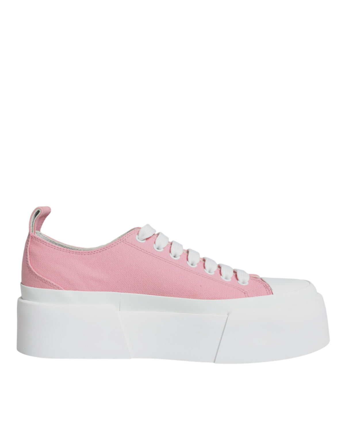Dolce & Gabbana Pink White Canvas Logo Low Top Sneakers Shoes -   -  Dolce & Gabbana.