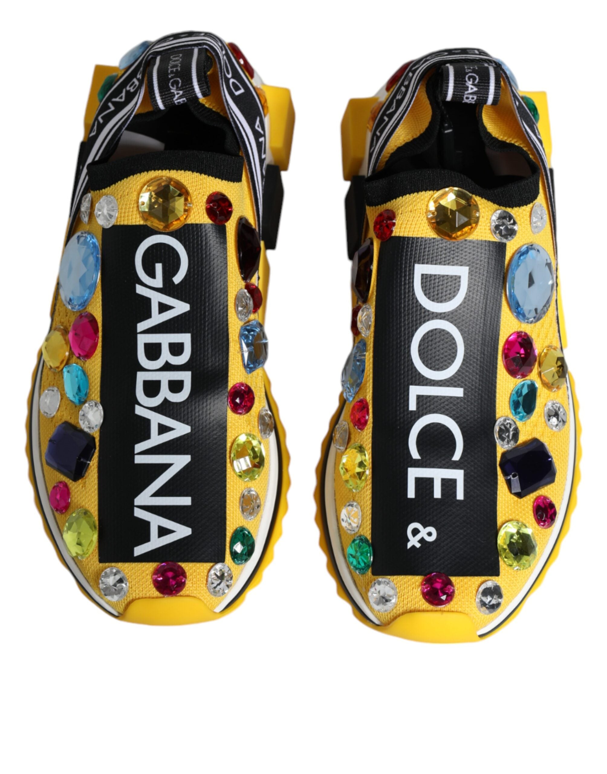 Dolce & Gabbana Yellow Sorrento Crystals Low Top Sneakers Shoes -   -  Dolce & Gabbana. Dolce & Gabbana Yellow Sorrento Crystals Low Top Sneakers Shoes -   -  Dolce & Gabbana.