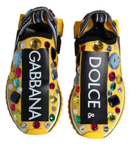 Dolce & Gabbana Yellow Sorrento Crystals Low Top Sneakers Shoes -   -  Dolce & Gabbana.