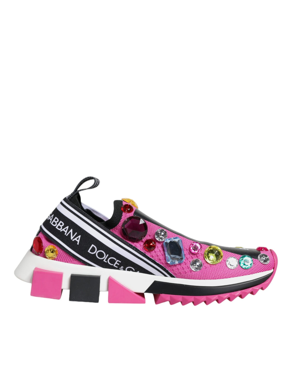 Dolce & Gabbana Pink Sorrento Crystals Low Top Sneakers Shoes -   -  Dolce & Gabbana.