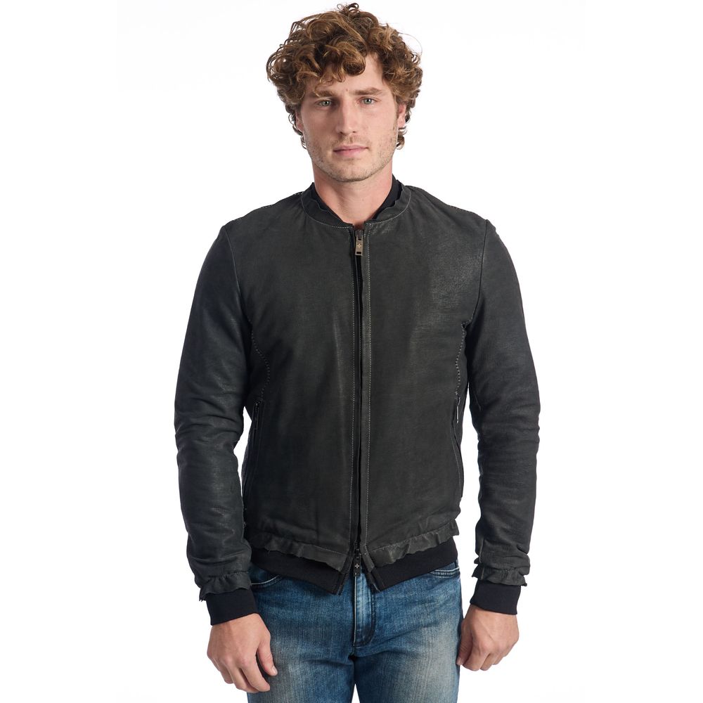 Roberto Pepe Luxury Gray Lambskin Men's Jacket -   -  Roberto Pepe Luxury.