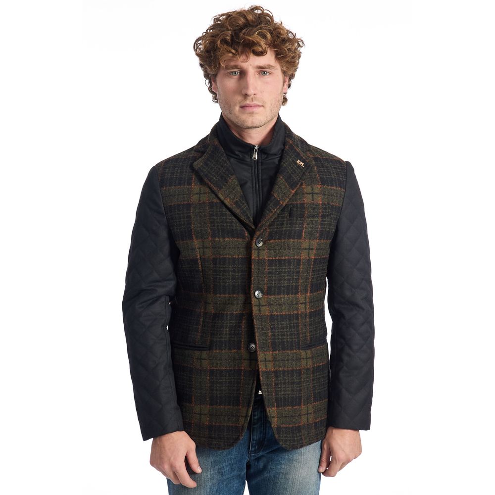 Roberto Pepe Luxury Brown Wool Men's Jacket -   -  Roberto Pepe Luxury.