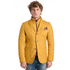 Roberto Pepe Luxury Yellow Wool Men Jacket -   -  Roberto Pepe Luxury.